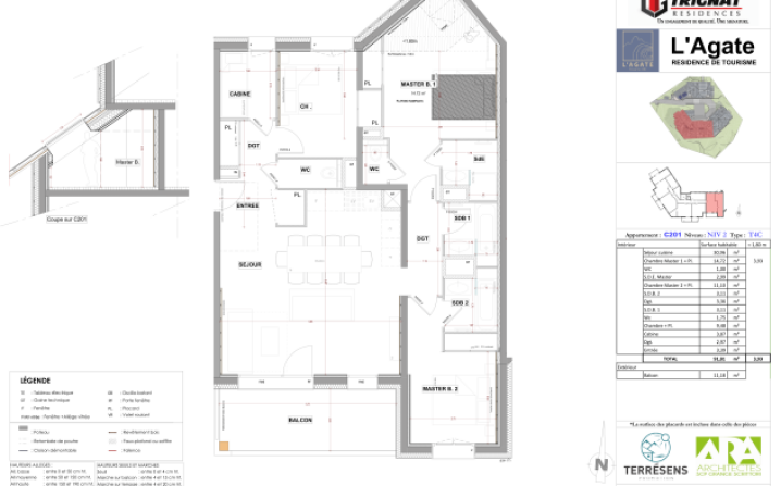 Example of 3-bed + cabin