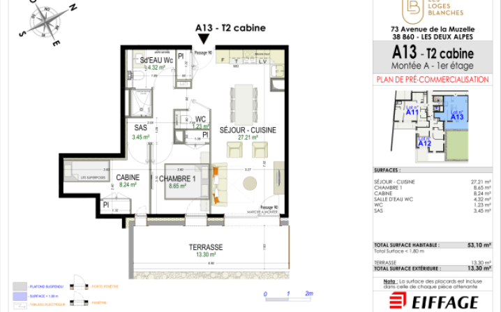Example of 1 Bed + Cabin