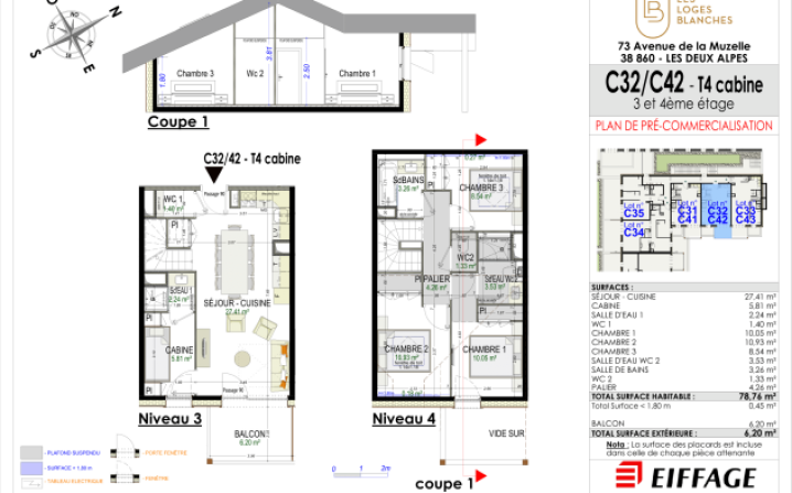 Example of 3 Bed + cabin