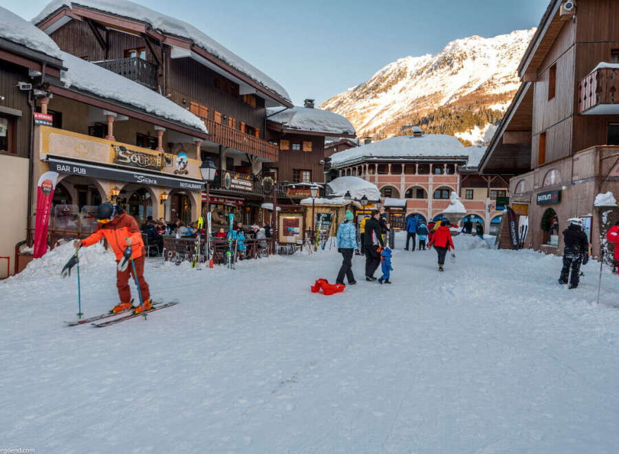 Experience the charm of a winter wonderland in this picturesque ski resort town.