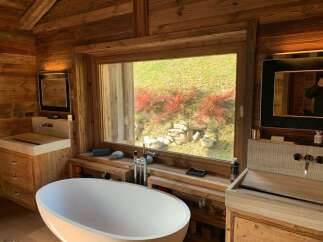 Luxurious bathroom with stunning views.