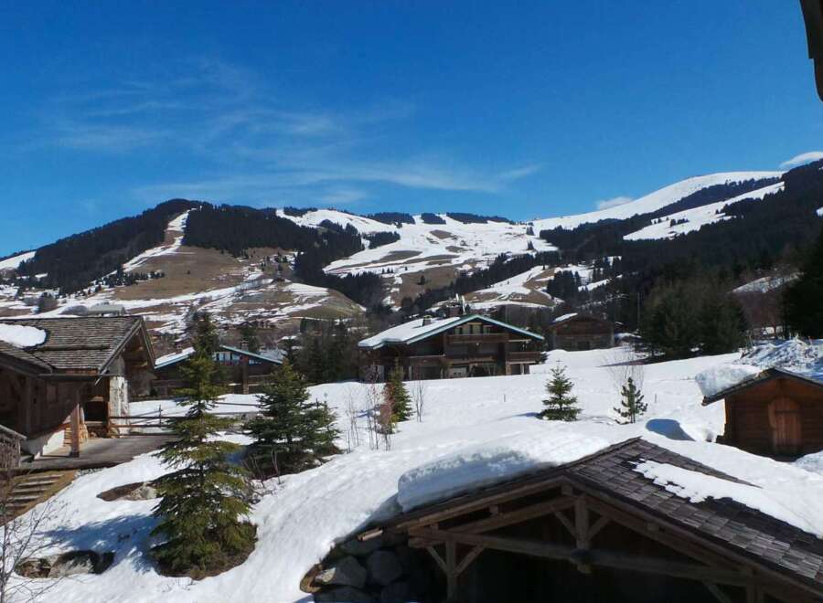 Luxury chalet in the French Alps with breathtaking mountain views.