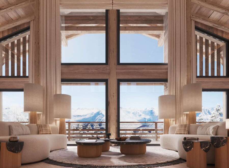 Luxury chalet with breathtaking mountain views.