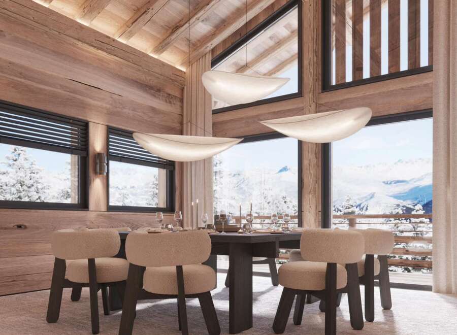 Luxurious chalet with stunning mountain views.