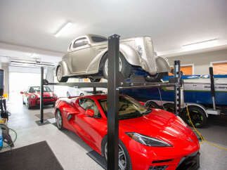 This stunning property boasts a multi-car garage, perfect for car enthusiasts.