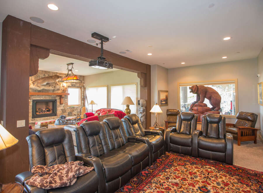 Step into luxury with this stunning home theater.