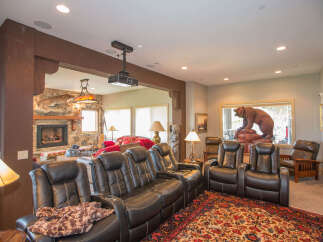 Step into luxury with this stunning home theater.