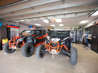 Explore this spacious garage, perfect for storing your vehicles and gear.