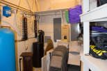 This basement storage area offers ample space for organization.