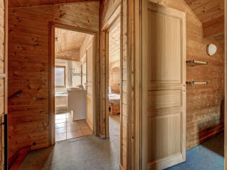 Step into a cozy cabin retreat with this inviting interior.