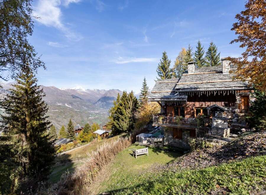 Mountain chalet with stunning valley views.