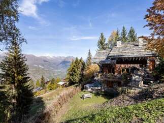 Mountain chalet with stunning valley views.
