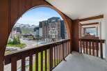 Enjoy breathtaking mountain views from this stunning balcony.