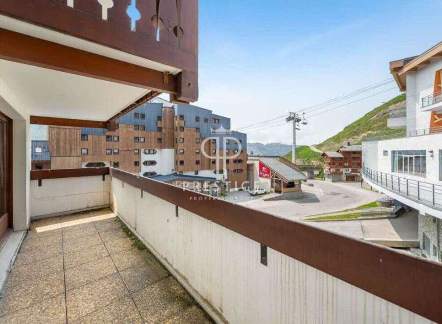 Enjoy breathtaking mountain views from this stunning balcony.