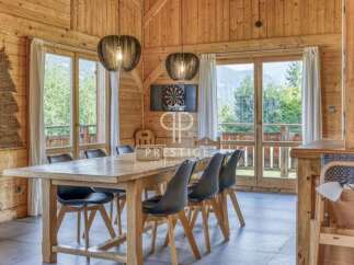 Experience the charm of this stunning wooden chalet, perfect for a cozy retreat.