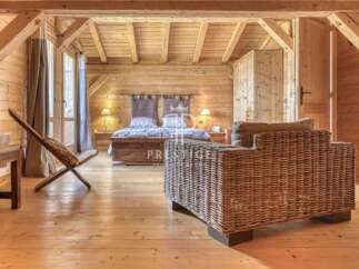 Experience rustic charm in this stunning wooden cabin.
