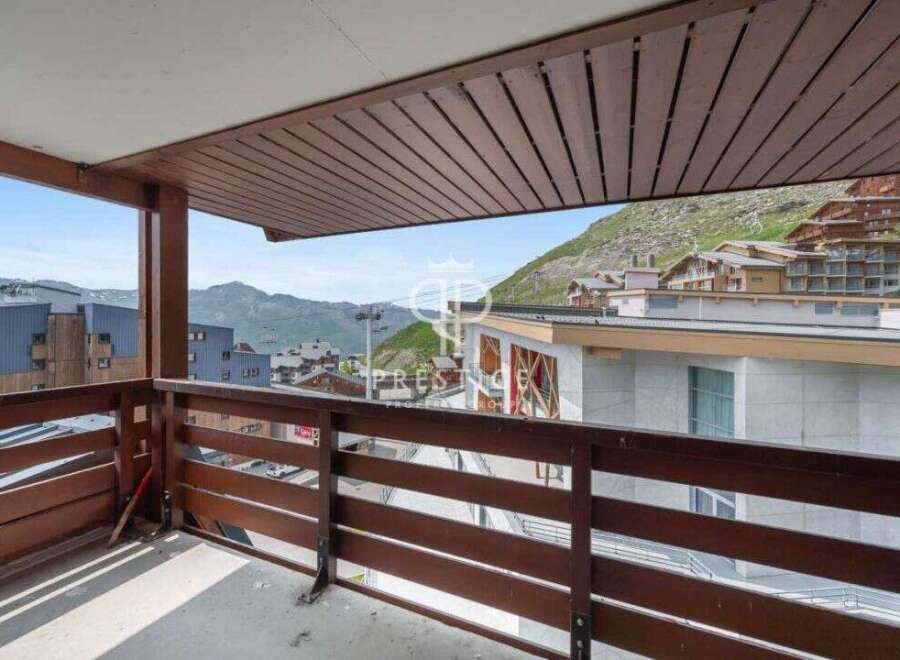 Enjoy breathtaking mountain views from this stunning balcony.