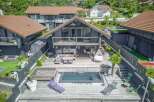 Stunning contemporary home with a private pool and expansive deck.