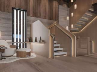 Luxurious mountain home with stunning architectural details.