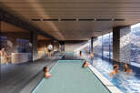 Relax and rejuvenate in our luxurious spa, featuring a stunning indoor pool with multiple hot tubs and a tranquil sauna.