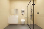 Modern bathroom with a sleek, minimalist design.