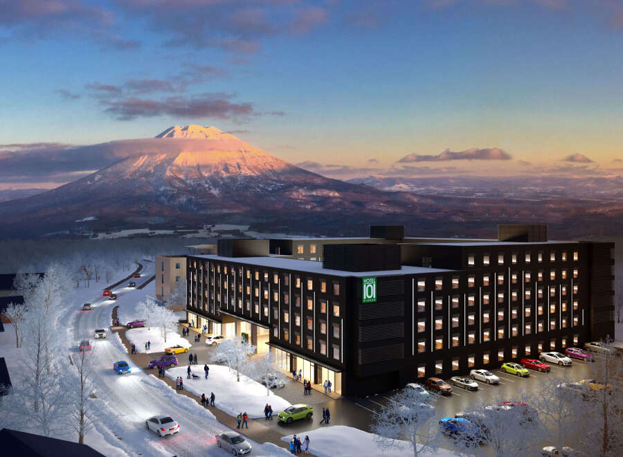 Hotel 101 Niseko offers stunning views of Mount Yotei, a majestic volcano in Hokkaido, Japan.