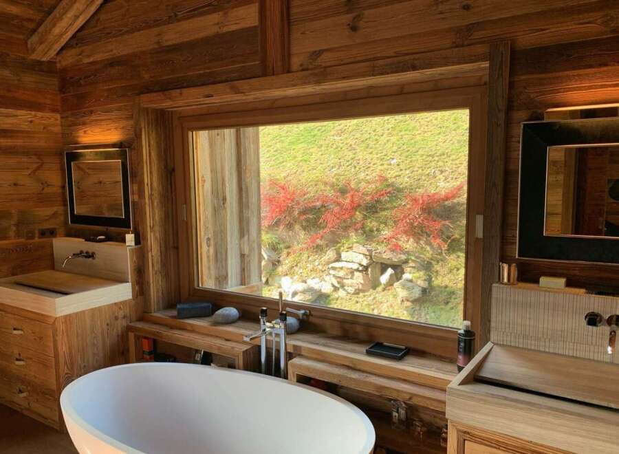 Luxurious bathroom with stunning views.