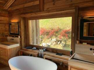 Luxurious bathroom with stunning views.