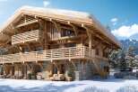 Luxury chalet in the French Alps with stunning mountain views.