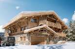 Luxury chalet in the French Alps with stunning mountain views.