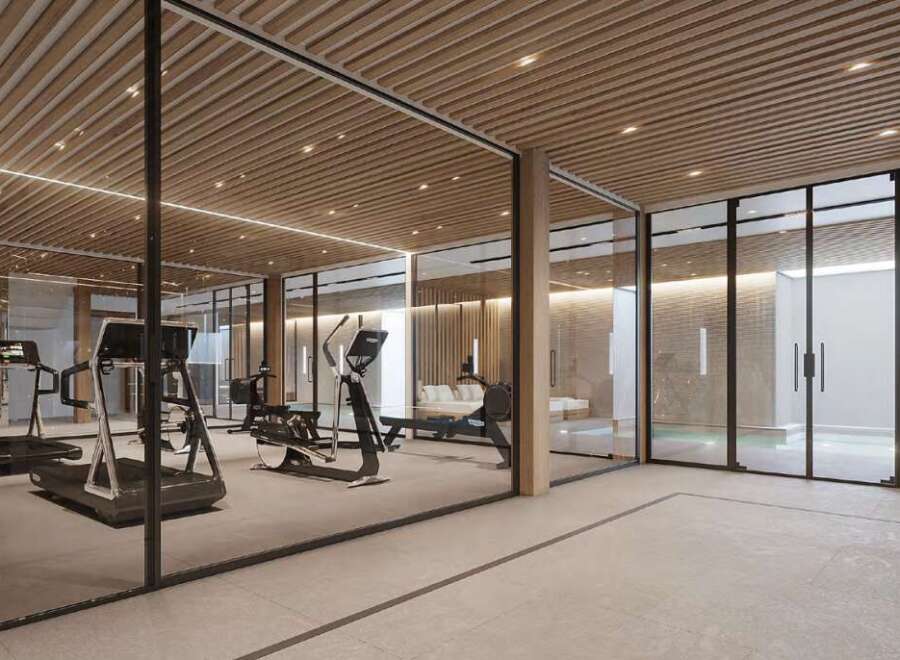 Luxury condo with state-of-the-art gym and private pool.