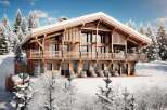 Luxury chalet in the French Alps with stunning mountain views.
