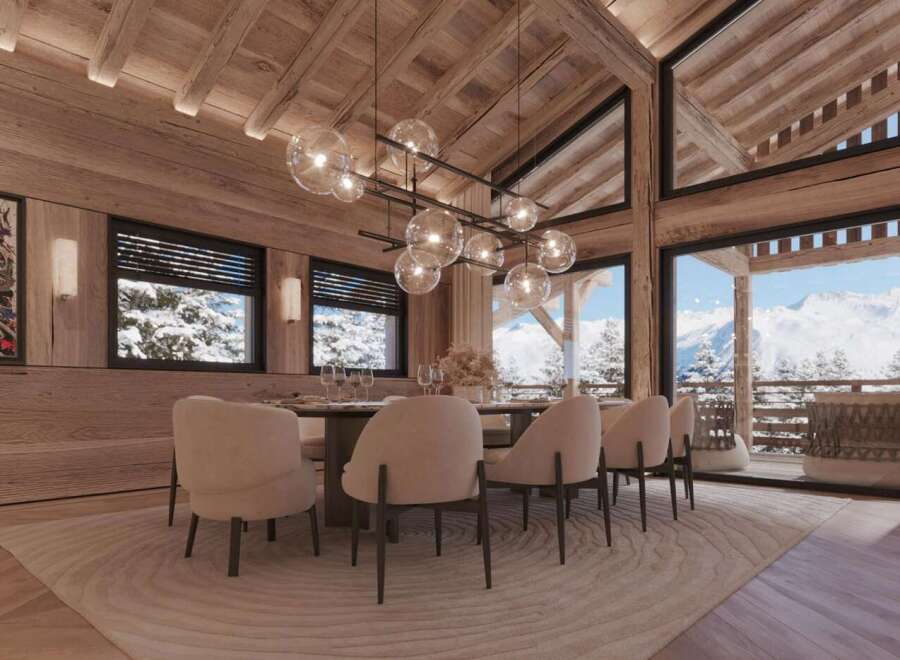 Luxury chalet with breathtaking mountain views.