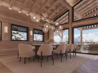 Luxury chalet with breathtaking mountain views.