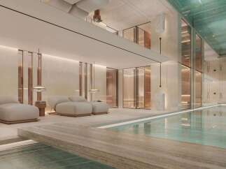 Indulge in luxury with this stunning property featuring a private indoor pool and spa.