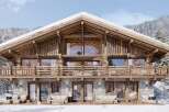 Luxury chalet in the French Alps with stunning mountain views.