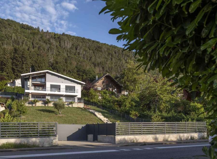 Stunning contemporary home nestled in the mountains with breathtaking views.