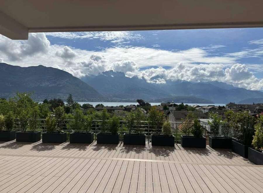 Luxury apartment with breathtaking mountain views and a spacious deck.