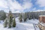 Experience the ultimate winter escape in this stunning property nestled amidst a snowy landscape.