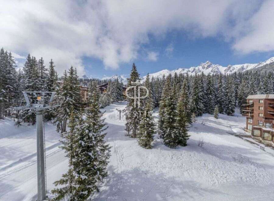 Experience the ultimate winter getaway in this stunning property nestled amidst a snowy landscape.