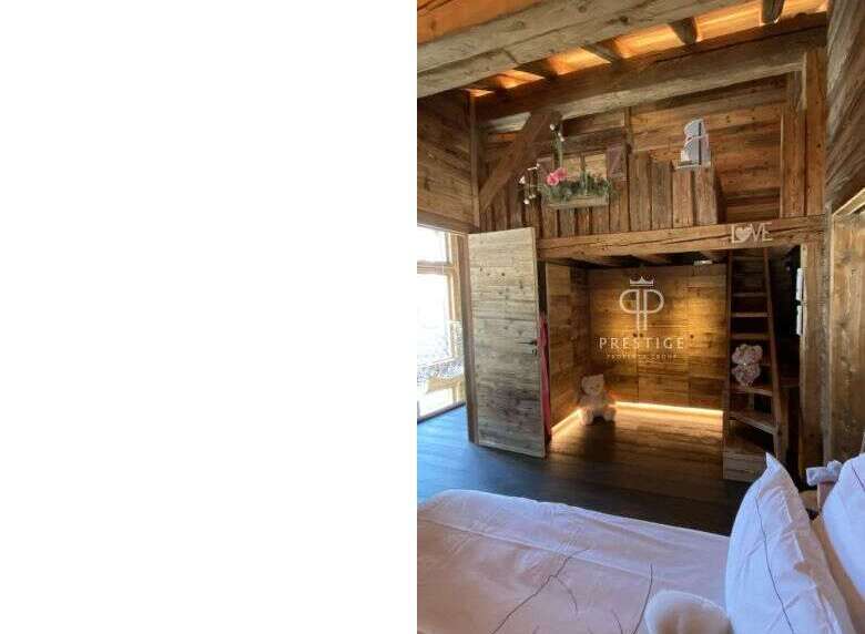 Discover rustic charm in this unique property, featuring stunning wooden architecture and a cozy loft space.
