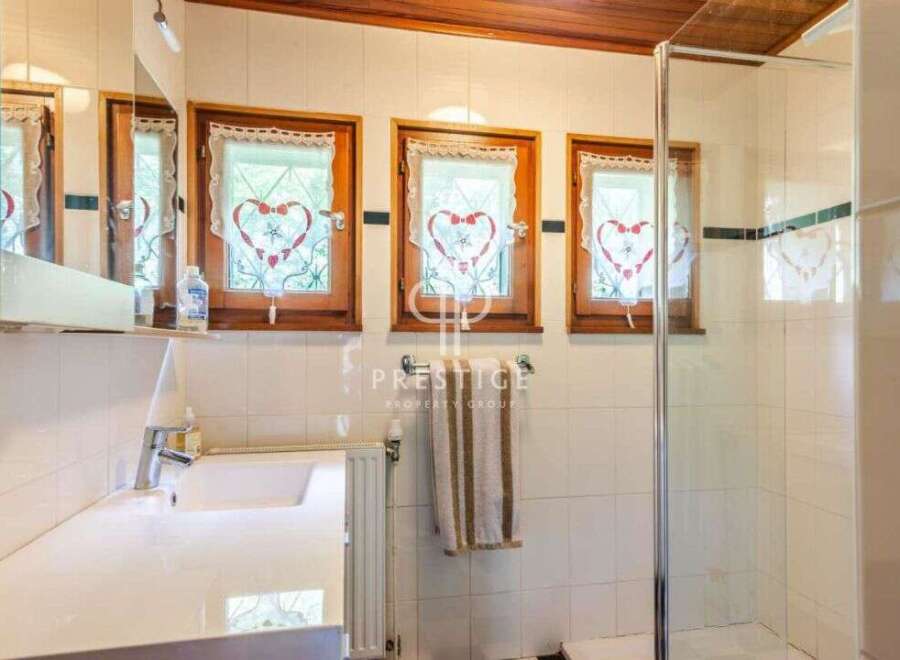 Charming bathroom with a touch of rustic elegance.
