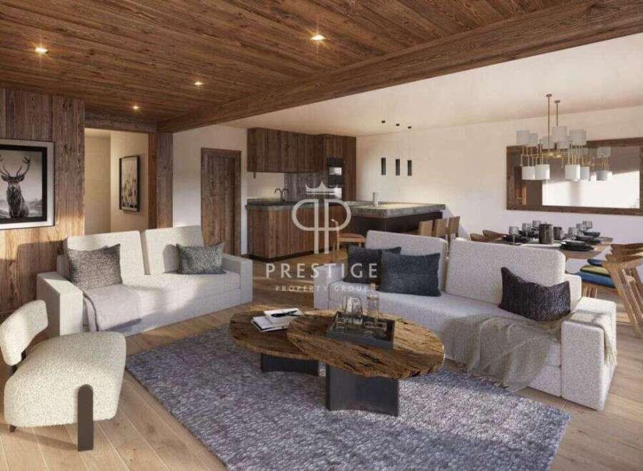 Experience luxury living in this stunning property, featuring a warm and inviting interior with wooden accents throughout.