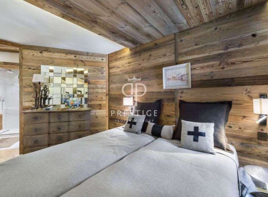 Experience rustic elegance in this stunning bedroom.