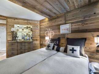 Experience rustic elegance in this stunning bedroom.