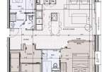 Discover a modern apartment with a well-designed layout.