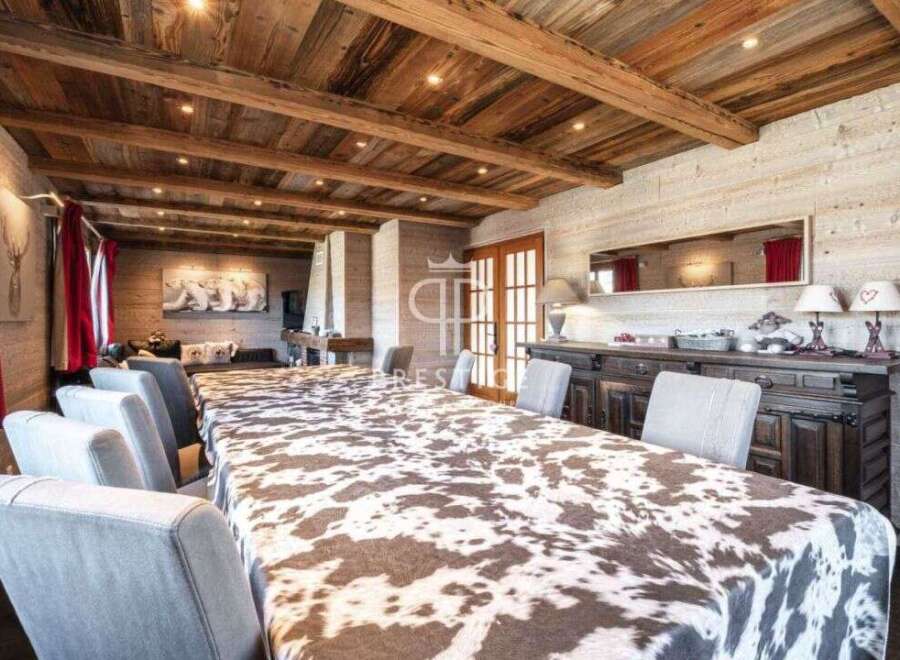 Experience rustic elegance in this stunning dining room.