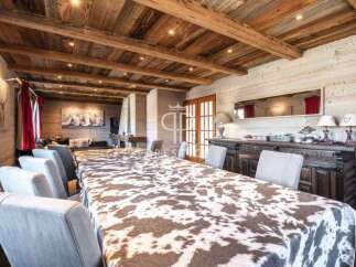 Experience rustic elegance in this stunning dining room.