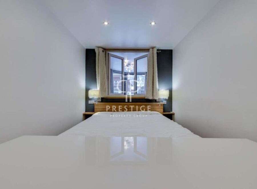 Discover a modern bedroom with a sleek design.