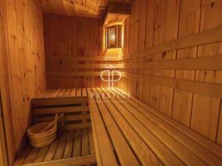 Step into your private oasis with this stunning sauna.